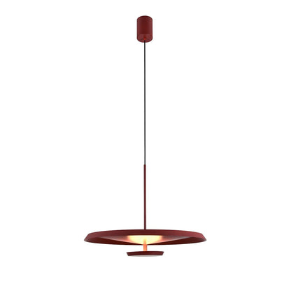 Flat Pendant Light Dia 9.8″ x H 10.4″ / Dia 25cm x H 26.5cm / Dark red / Warm Light Pendant light