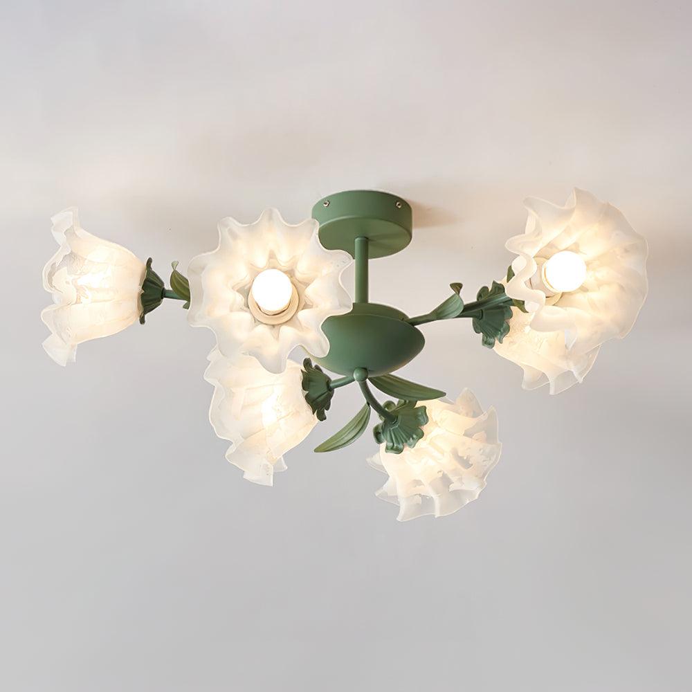 Flavian Ceiling Lamp 6 heads ? 34.6″ x H 9.8″/ Dia 88cm x H 25cm / Green Ceiling lamp