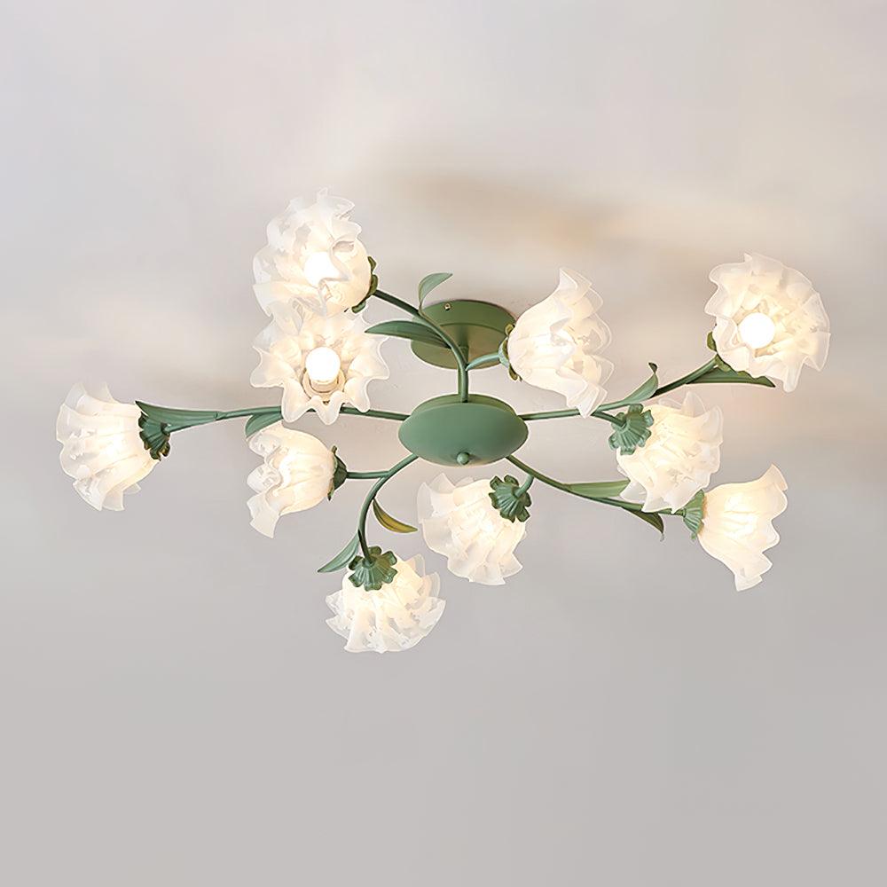 Flavian Ceiling Lamp 10 heads ? 43.3″ x H 9.8″/ Dia 110cm x H 25cm / Green Ceiling lamp