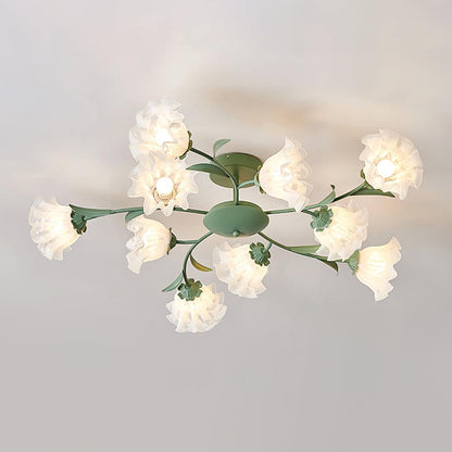 Flavian Ceiling Lamp 10 heads ? 43.3″ x H 9.8″/ Dia 110cm x H 25cm / Green Ceiling lamp