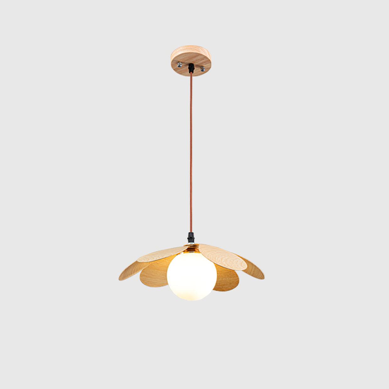 Fleur Petals Pendant Lamp ? 11.8″ x H 5.1″/ Dia 30cm x H 13cm / Wood color Pendant light