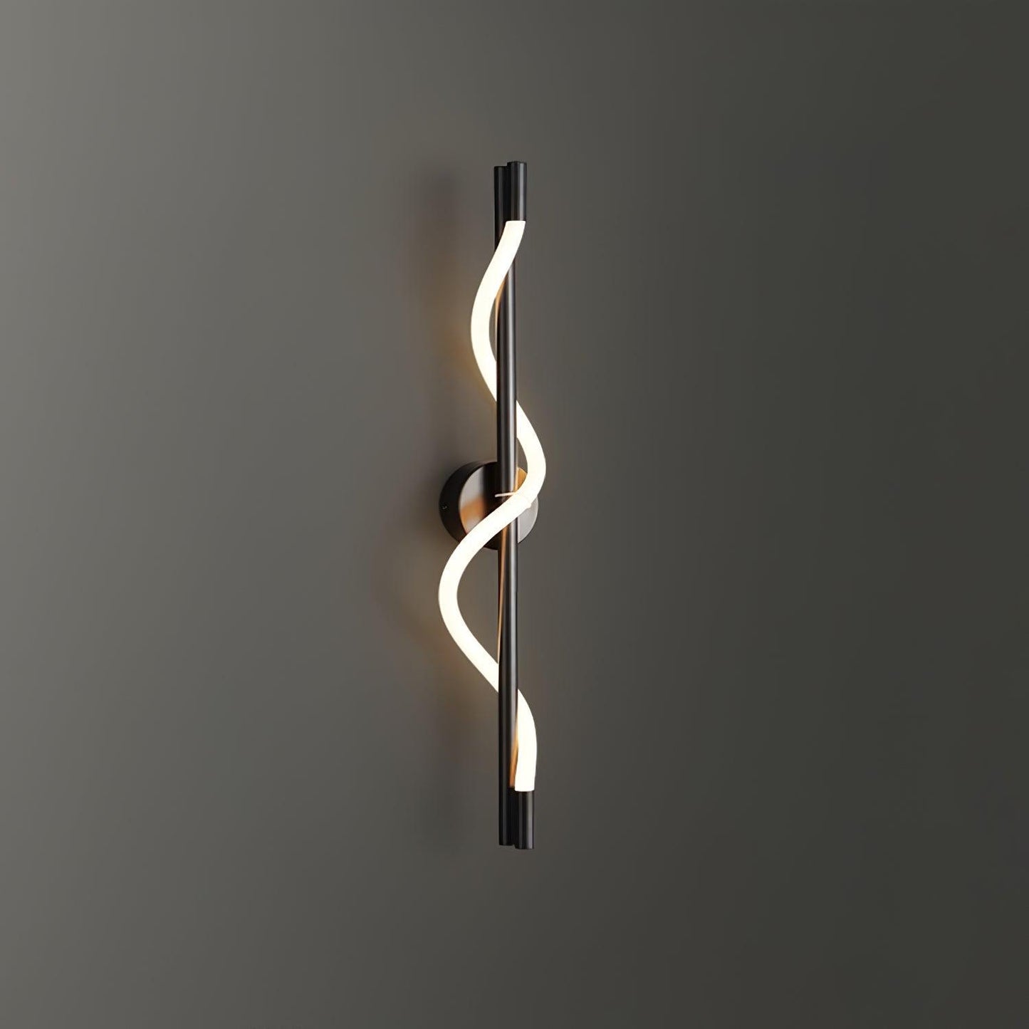Flexible Linear Curve Wall Lamp W 9.8″ x H 23.6″ / W 25cm x H 60cm / Black & White / Remote Control Dimmer Wall lamp