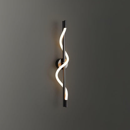 Flexible Linear Curve Wall Lamp W 9.8″ x H 23.6″ / W 25cm x H 60cm / Black & White / Remote Control Dimmer Wall lamp