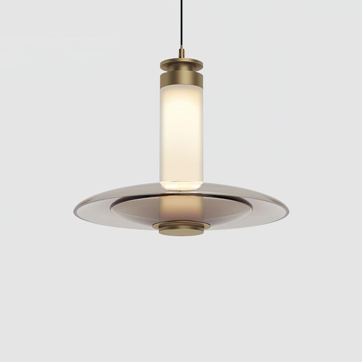 Float Glass Pendant Lamp Model B Dia 15.7″ x H 8.7″ / Dia 40cm x H 22cm / Amber & Gold / Warm Light Pendant light