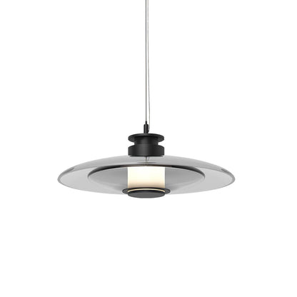 Float Glass Pendant Lamp Model A Dia 11.8″ x H 5.1″ / Dia 30cm x H 13cm / Smoke grey & Black / Warm Light Pendant light