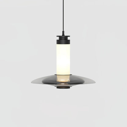 Float Glass Pendant Lamp Model B Dia 11.8″ x H 8.7″ / Dia 30cm x H 22cm / Smoke grey & Black / Warm Light Pendant light