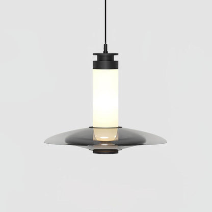 Float Glass Pendant Lamp Model B Dia 15.7″ x H 8.7″ / Dia 40cm x H 22cm / Smoke grey & Black / Warm Light Pendant light
