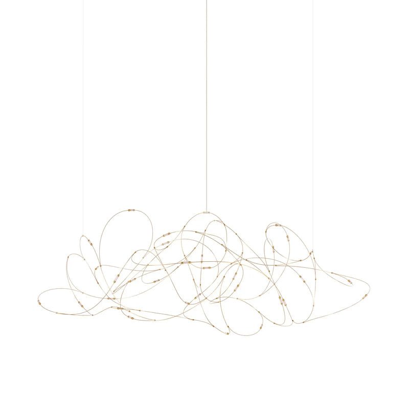 Flock Pendant Light Model B: Dia 59.1″ x H 25.6″ / Dia 150cm x H 65cm / Gold / Warm Light Pendant light