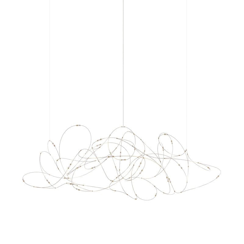 Flock Pendant Light Model B: Dia 59.1″ x H 25.6″ / Dia 150cm x H 65cm / Chrome / Warm Light Pendant light