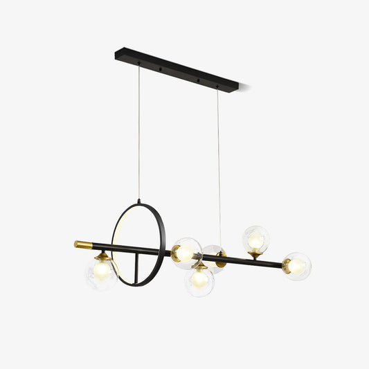 Flora Chandelier L 47.2″ x H 11.8″ / L 120cm x H 30cm / Black & Transparent Chandelier