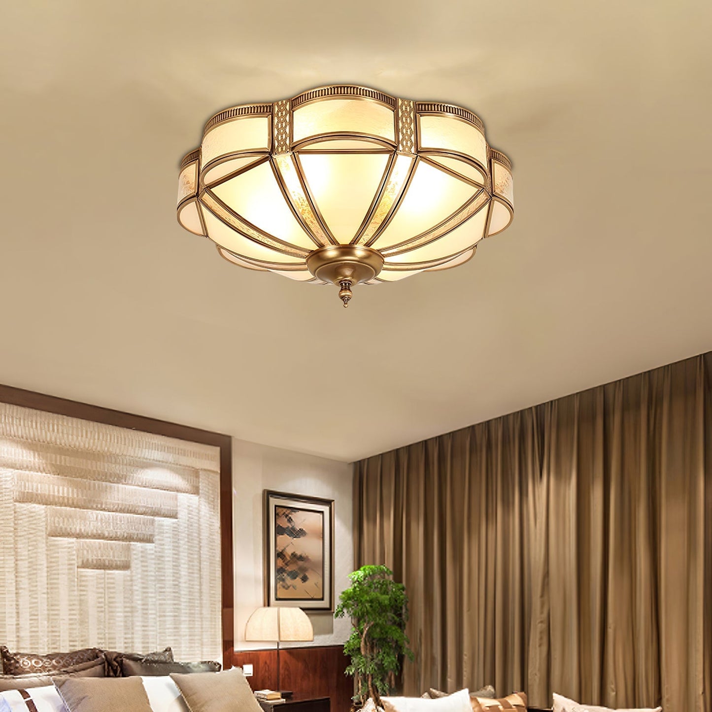 Floral Brass Ceiling Lamp Floor lamp