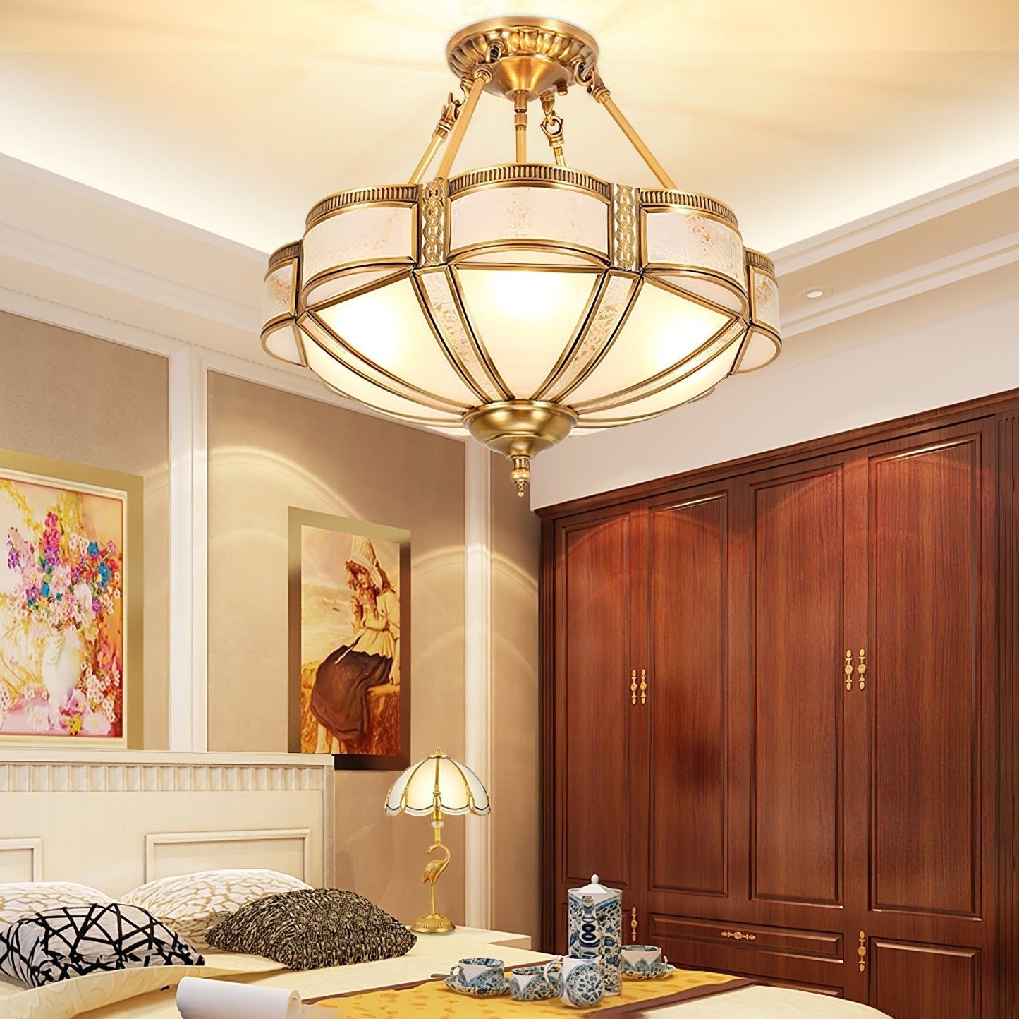 Floral Brass Ceiling Lamp Floor lamp