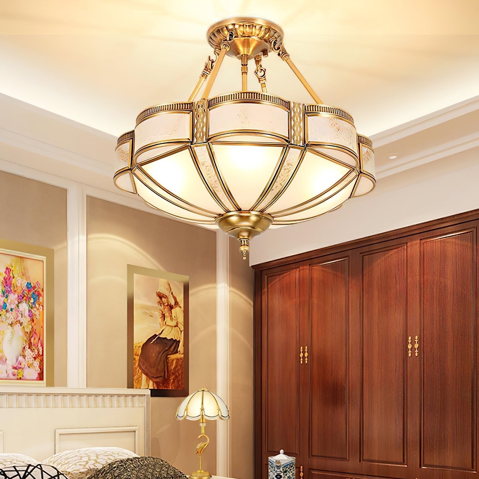 Floral Brass Ceiling Lamp Floor lamp