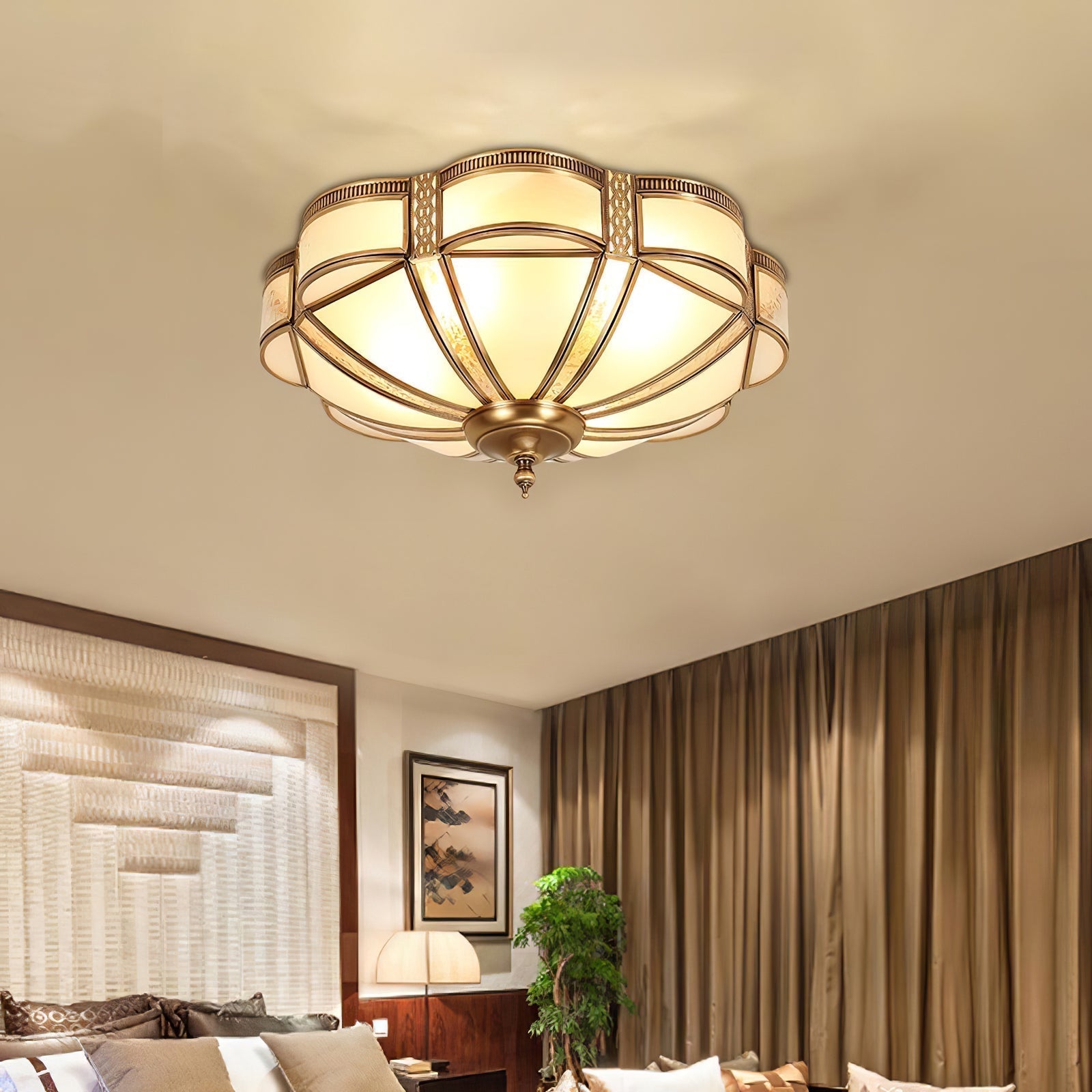Floral Brass Ceiling Lamp Floor lamp