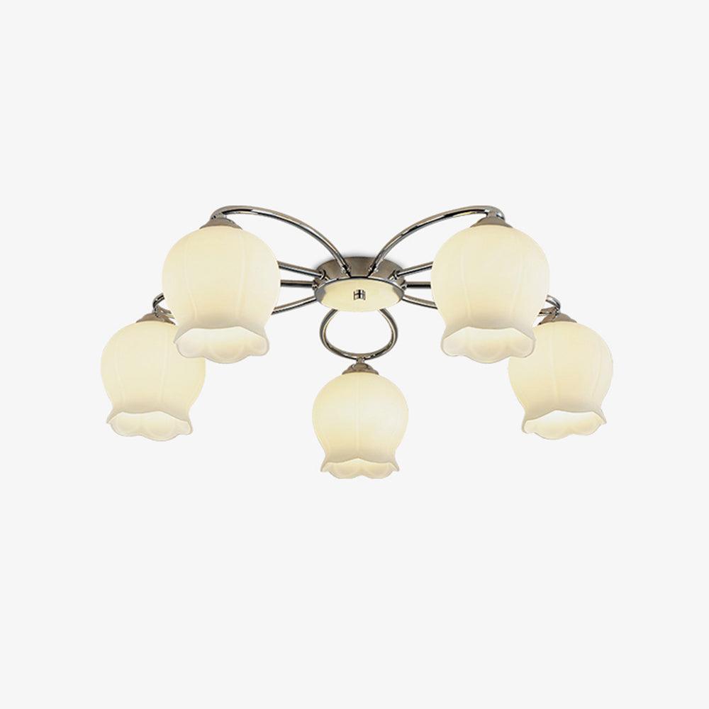 Floral Glass Ceiling Lamp ? 31.1″ x H 16.9″ / Dia 79cm x H 43cm / Chrome Ceiling lamp