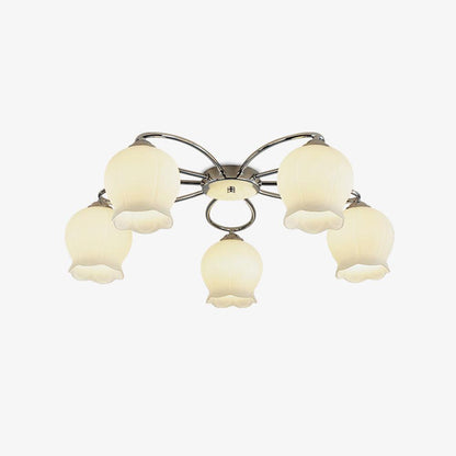 Floral Glass Ceiling Lamp ? 31.1″ x H 16.9″ / Dia 79cm x H 43cm / Chrome Ceiling lamp