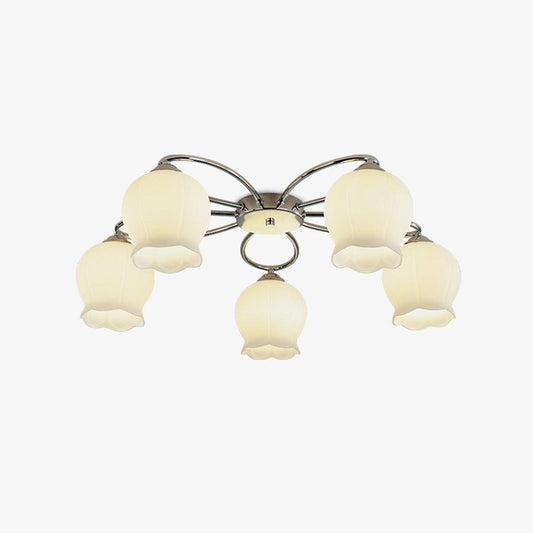 Floral Glass Ceiling Lamp ? 31.1″ x H 16.9″ / Dia 79cm x H 43cm / Chrome Ceiling lamp