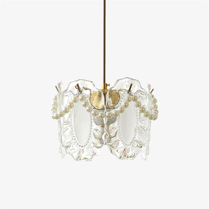 Floral Glass Pendant Lamp ? 7.9″ x H 7.9″ / Dia 20cm x H 20cm / Clear Pendant light