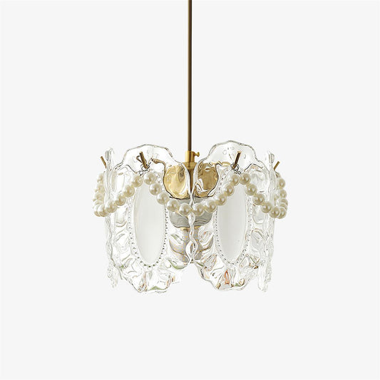 Floral Glass Pendant Lamp ? 7.9″ x H 7.9″ / Dia 20cm x H 20cm / Clear Pendant light