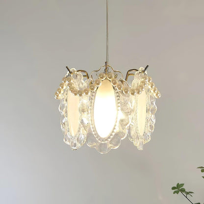 Floral Glass Pendant Lamp ? 7.9″ x H 7.9″ / Dia 20cm x H 20cm / Clear Pendant light