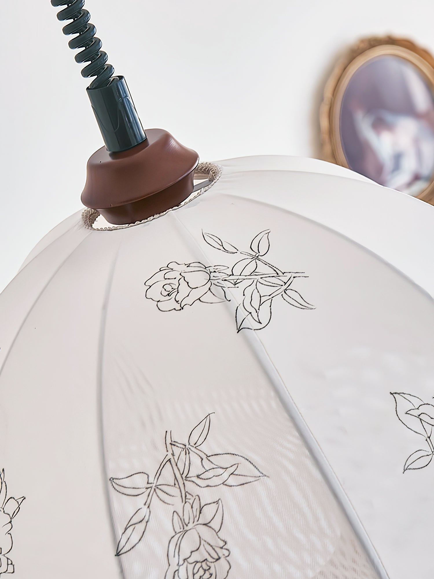 Floral Grace Pendant Lamp Dia 18.1″ x H 18.1″ / Walnut color & White Pendant light