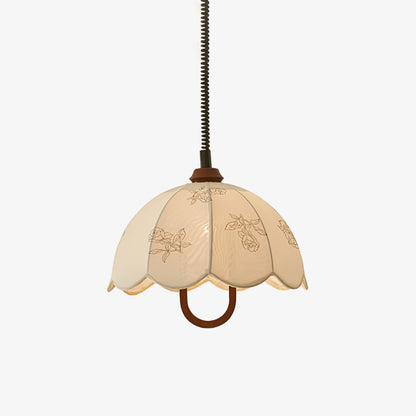 Floral Grace Pendant Lamp Dia 18.1″ x H 18.1″ / Walnut color & White Pendant light