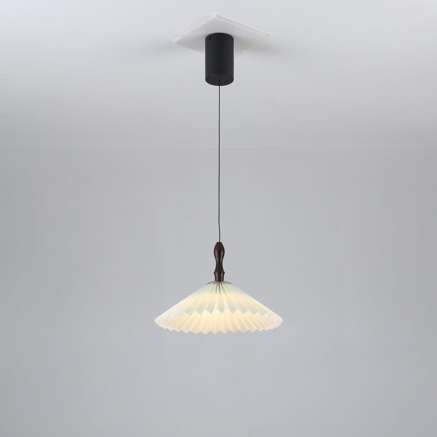 Flower Paper Pendant Lamp Dia 10.2″ x H 5.1″ / Dia 26cm x H 13cm / Walnut color & White / Warm Light Pendant light