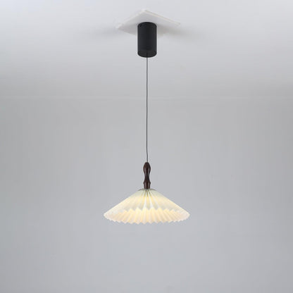 Flower Paper Pendant Lamp Dia 10.2″ x H 5.1″ / Dia 26cm x H 13cm / Walnut color & White / Warm Light Pendant light