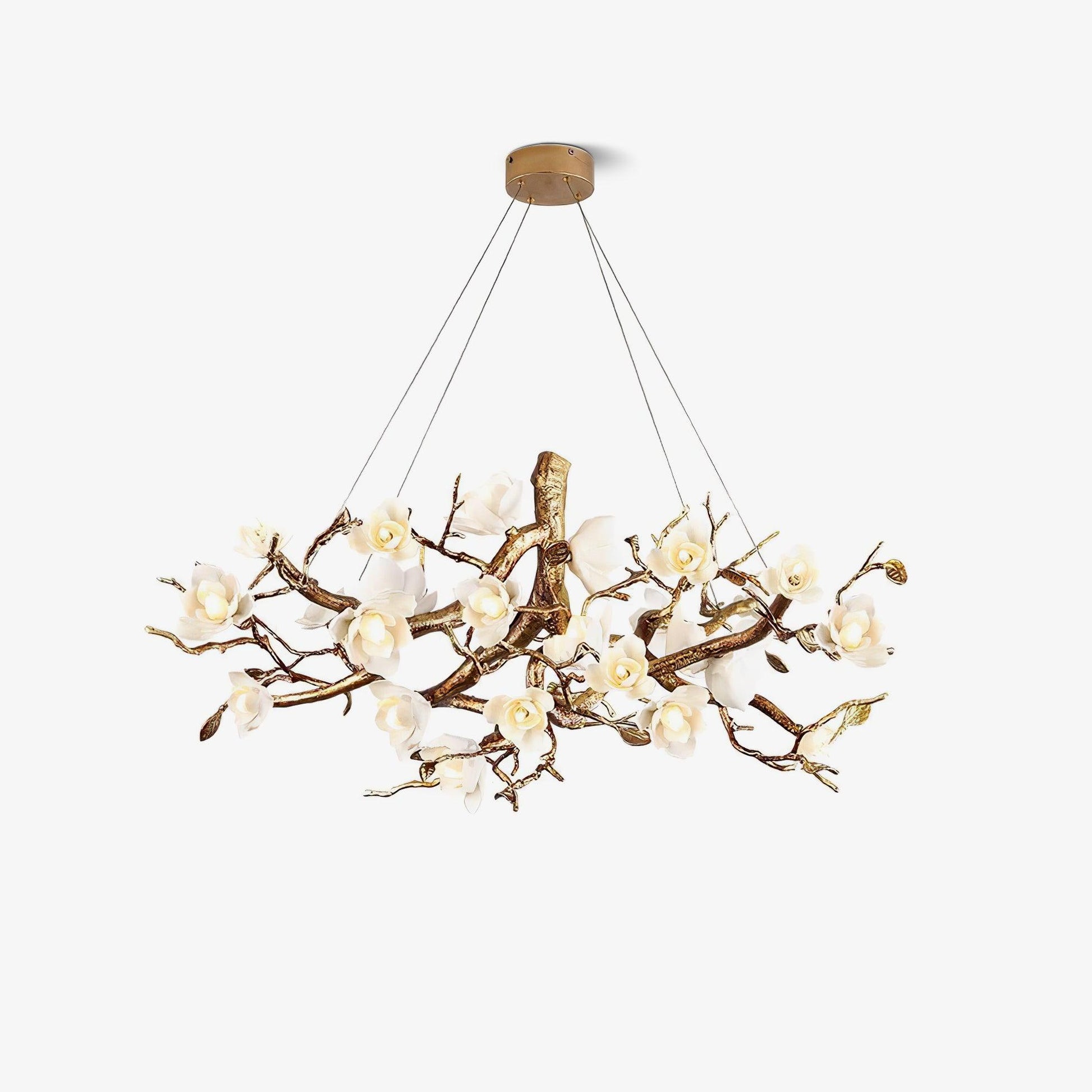 Flower Bloom Branch Brass Chandelier Chandelier