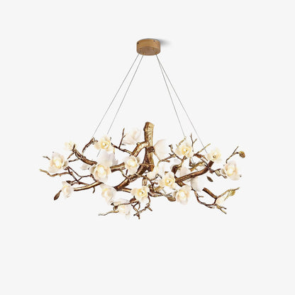 Flower Bloom Branch Brass Chandelier Chandelier