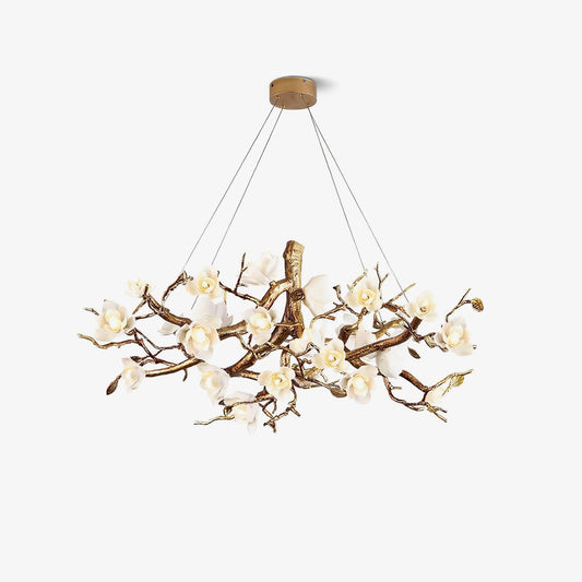 Flower Bloom Branch Brass Chandelier Chandelier