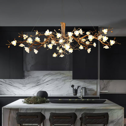 Flower Bloom Branch Brass Chandelier Chandelier