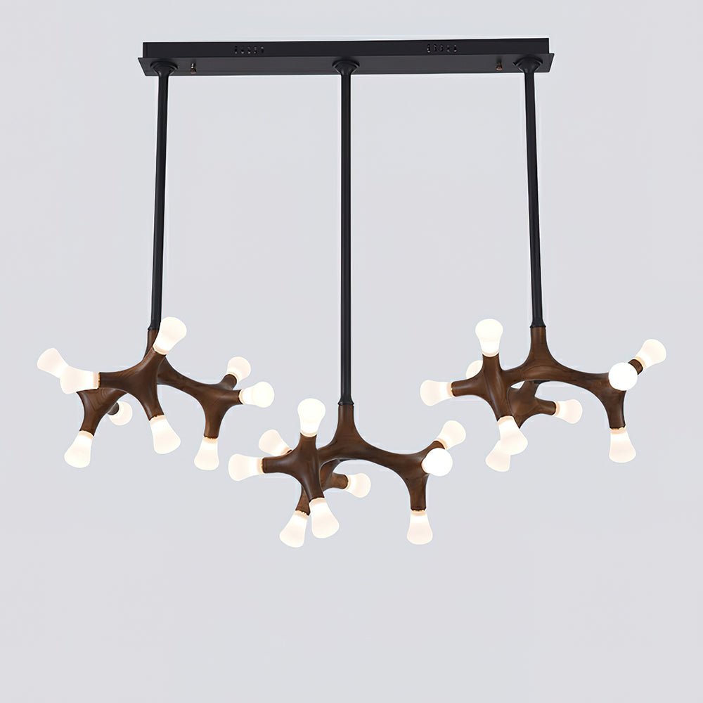 Flower Bone Chandelier 27 Heads: L 51.2’’ x H 42.1’ / Walnut Color / Warm Light Chandelier