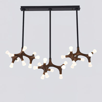 Flower Bone Chandelier 27 Heads: L 51.2’’ x H 42.1’ / Walnut Color / Warm Light Chandelier