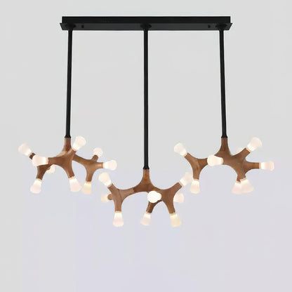 Flower Bone Chandelier 27 Heads: L 51.2’’ x H 42.1’ / Wood Color / Warm Light Chandelier
