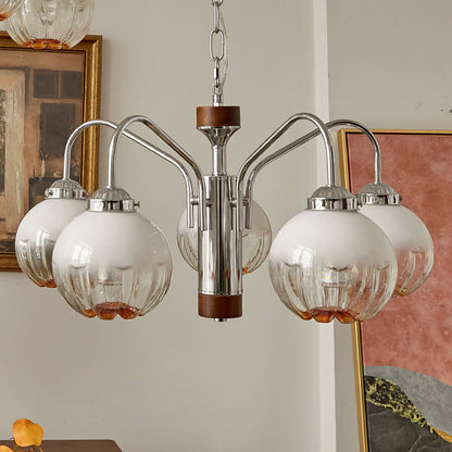 Flower Bud Chandelier 5 heads ? 19.7″ x H 13″ / Dia 50cm x H 33cm / Chrome & White Chandelier