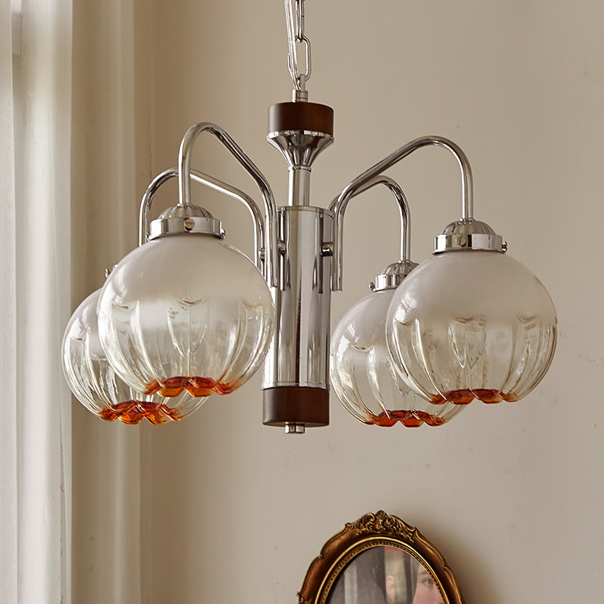 Flower Bud Chandelier 4 heads ? 15.7″ x H 13″ / Dia 40cm x H 33cm / Chrome & White Chandelier
