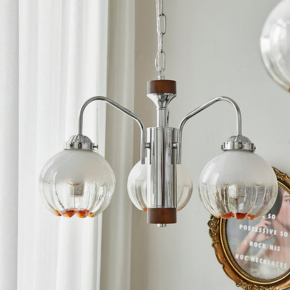Flower Bud Chandelier 3 heads ? 15.7″ x H 13″ / Dia 40cm x H 33cm / Chrome & White Chandelier