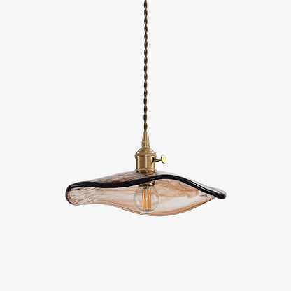 Flower Petal Glass Pendant Light Dia 10.6″ x H 4.9″ / Dia 27cm x H 12.5cm / Brown Pendant light