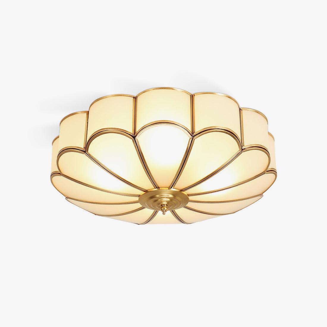 Scalloped Flush Ceiling Light ? 13.8″ x H 6.3 / Brass Ceiling lamp