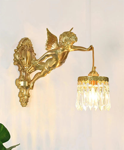 Flying Angel Wall Light Model A Dia 11″ x H 9.8″ (Left hand holding lamp) / Copper