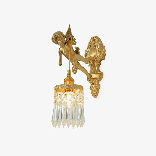 Flying Angel Wall Light Model A Dia 11″ x H 9.8″ (Right hand holding lamp) / Copper