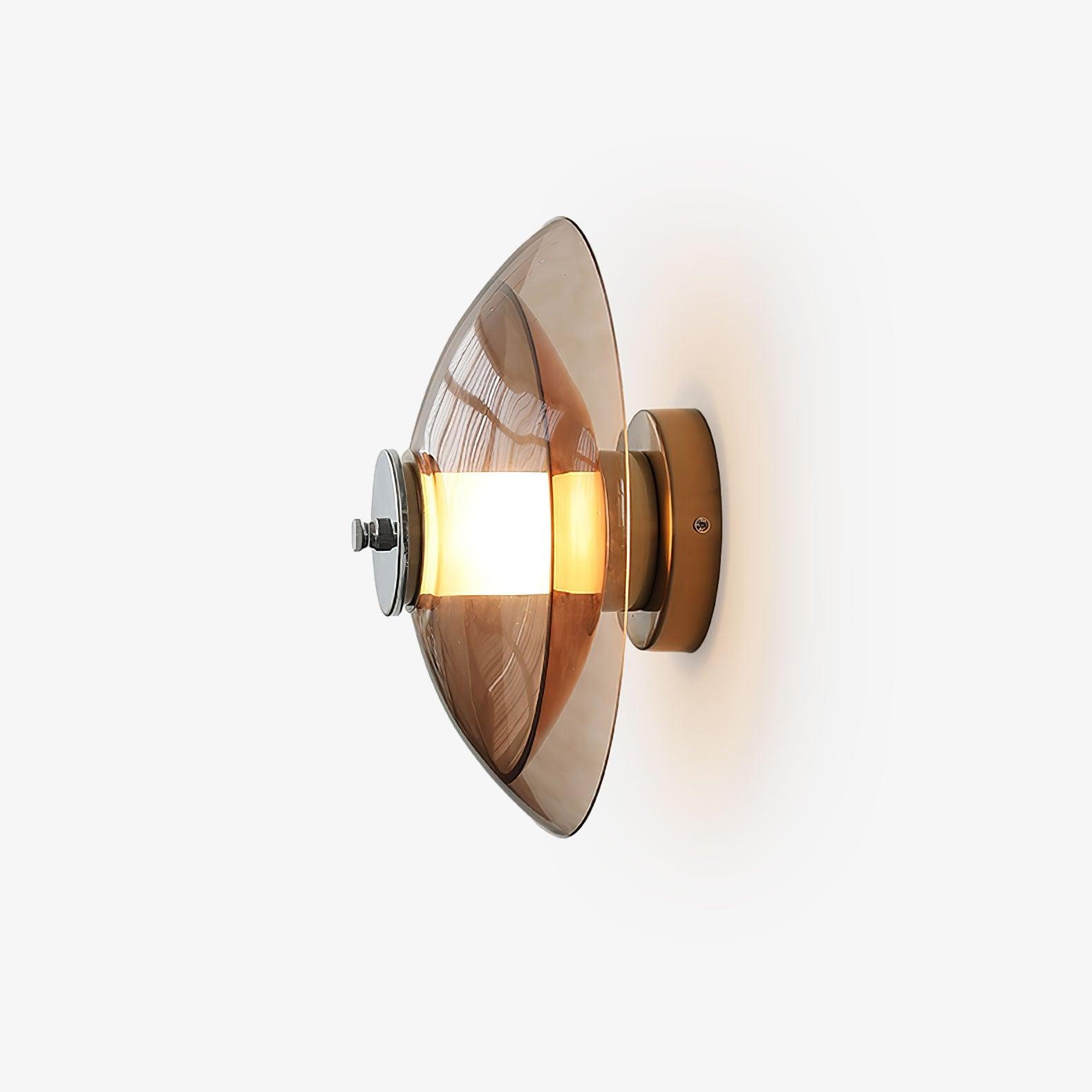 Flying Saucer Chrome Wall Light Dia 11.8″ x H 4.7″ / Dia 30cm x H 12cm / Chrome & Amber Wall lamp