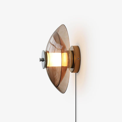 Flying Saucer Plug-in Wall Light Dia 11.8″ x H 4.7″ / Dia 30cm x H 12cm / Chrome & Amber / US Plug Wall lamp