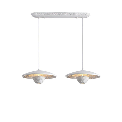 Flying Saucer Resin Pendant Lamp Dia 23.6″ x H 59″ / Dia 60cm x H 150cm / White / Warm Light Pendant light