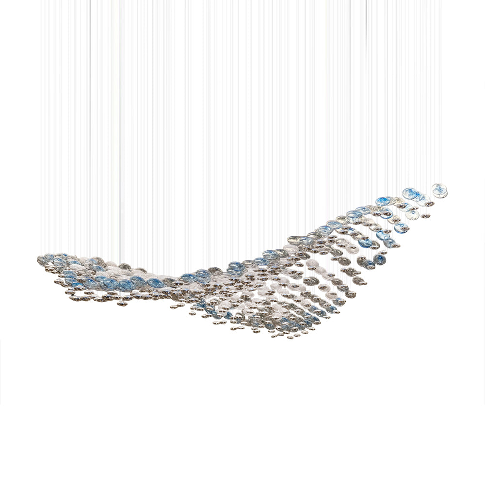 Flying Surge Chandelier L 98.4’’ x W 47.2’’ x H 78.7’’ / L 250 x W 120cm x H 200cm / Blue & Grey / Warm Light Chandelier
