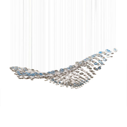 Flying Surge Chandelier L 98.4’’ x W 47.2’’ x H 78.7’’ / L 250 x W 120cm x H 200cm / Blue & Grey / Warm Light Chandelier