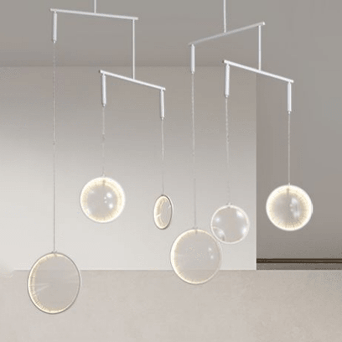 Focus Pendant Light 6heads L 68.9″ x W 11.8″ x H 98.4″ / L 175cm x W 30cm x H 250cm / White / Warm Light Pendant light