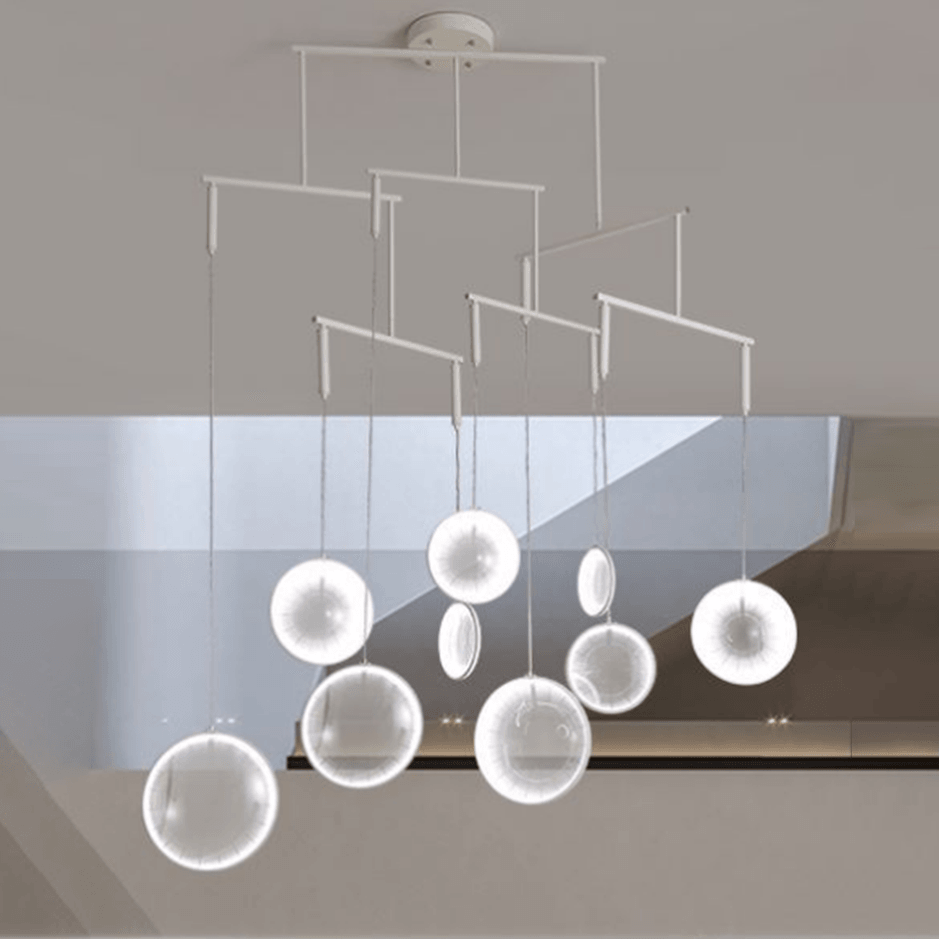 Focus Pendant Light 9heads L 78.7″ x W 11.8″ x H 98.4″ / L 200cm x W 30cm x H 250cm / White / Warm Light Pendant light
