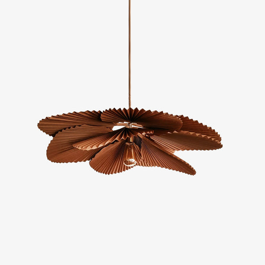 Folded Leaf Lotus Pendant Lamp ? 15.7″ x H 59″ / Dia 40cm x H 150cm / Brown Chandelier